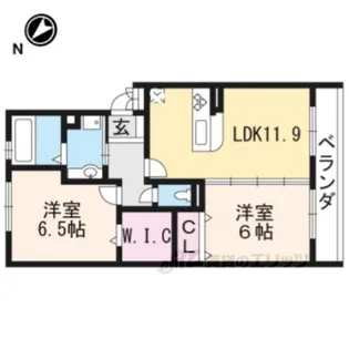 セレーノ栗東A棟【1階】の間取り