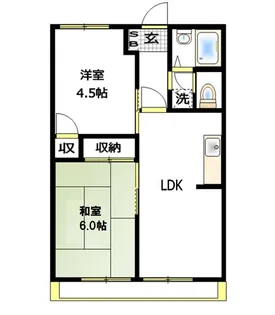 浅井コーポB棟【2階】の間取り
