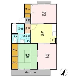 ファーストシティ君塚F【1階】の間取り