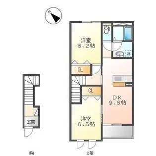 フラワーピーチ【2階】の間取り