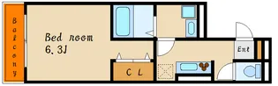エスペランサ西新町【1階】の間取り