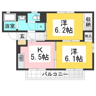 フレグランスひがの E棟【1階】の間取り