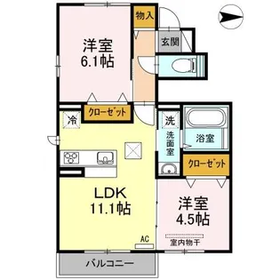 パステル城山【1階】の間取り