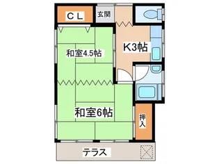 スカイハイツ【1階】の間取り