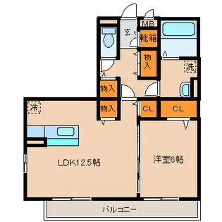 デュオ南太閤山【1階】の間取り