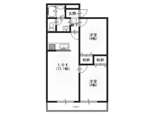メゾン・レ・ぺシュ【2階】の間取り