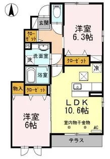 フォンテーヌ聖蹟II【1階】の間取り