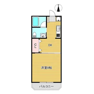 1DKの間取り画像
