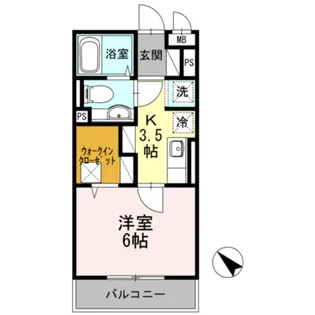 東京都多摩市馬引沢1【アパート】の間取り