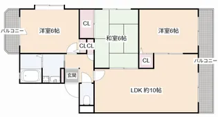 チェリーアベニュー南茨木B棟【3階】の間取り