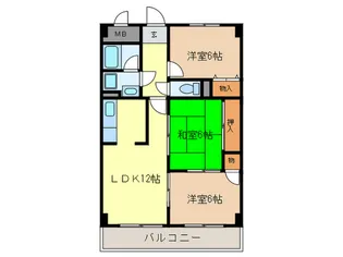 ハイツゴ-ルド【2階】の間取り