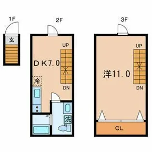 東京都目黒区緑が丘3【アパート】の間取り