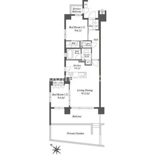 ザ・ケンジントン・レジデンス横濱片倉【1階】の間取り