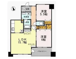 カスタリア荒川【15階】の間取り