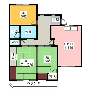 ロイヤル丘上【3階】の間取り