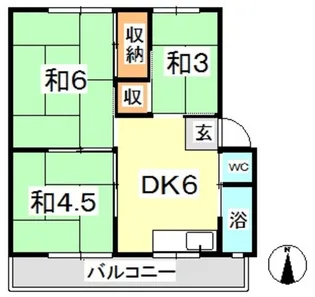 大橋マンション【1階】の間取り