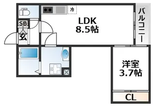 大阪府大阪市東淀川区相川2【アパート】の間取り