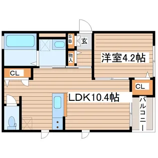 レオカラーコート【1階】の間取り