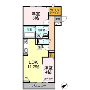 広島県福山市東川口町3【アパート】の間取り