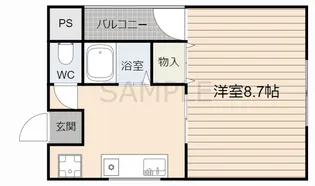 岡山県岡山市北区広瀬町【マンション】の間取り