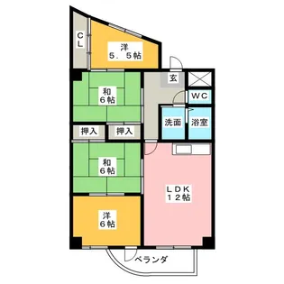 シェラトン広瀬【5階】の間取り