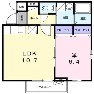 プリマローズコースト【2階】の間取り