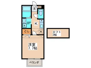ベルリ-ド津堂【2階】の間取り