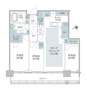 グローバルフロントタワー【34階】の間取り