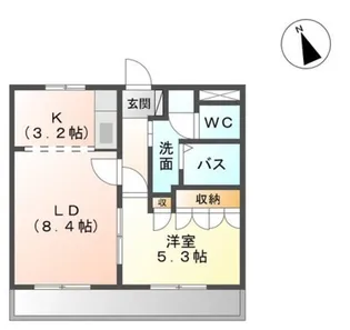 アイリス南大分【2階】の間取り