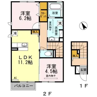 コマース グローリーII【2階】の間取り