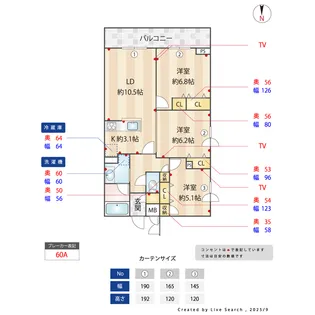 プライムガーデン若木【5階】の間取り