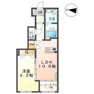 仮)白河中野山アパート【1階】の間取り