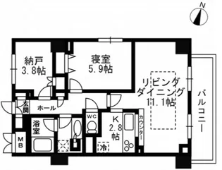 パークフラッツ学芸大学【5階】の間取り
