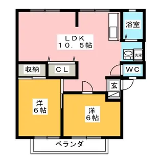 サンビレッジ長良I C棟【1階】の間取り