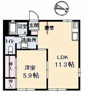 ジェイナス【1階】の間取り