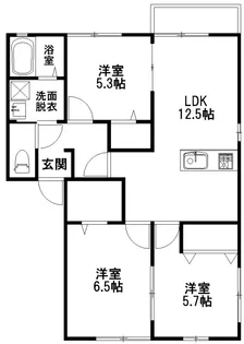 ソレイユ三日市I【2階】の間取り