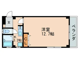 クレ-ル・ウダ【3階】の間取り