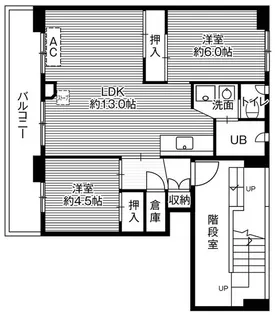 ビレッジハウス美原1号棟【5階】の間取り