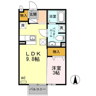 ジェネスONE神園 B棟【1階】の間取り