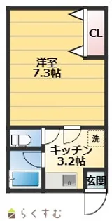 コーポラス蘭【1階】の間取り