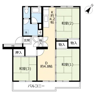 URえびな【2階】の間取り