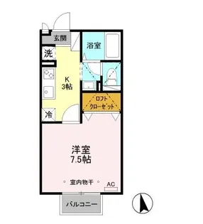 フローラハイツC【2階】の間取り
