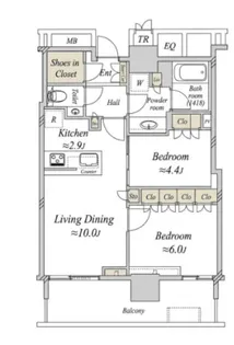 ザ・パークハウス晴海タワーズ ティアロレジデンス【23階】の間取り