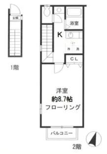 原町アパートメント【2階】の間取り