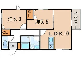 ペイ・ヴィラ-ジュ【2階】の間取り