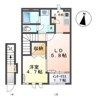 シティハイツABEVI【2階】の間取り