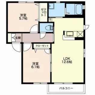 ウエストコート【2階】の間取り