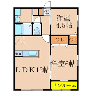 Win-Win札元 G棟【1階】の間取り