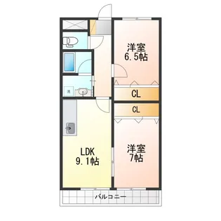 ピエスアグレアーブル【3階】の間取り