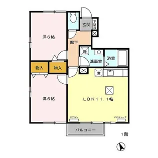 ブライトオリジン D【1階】の間取り